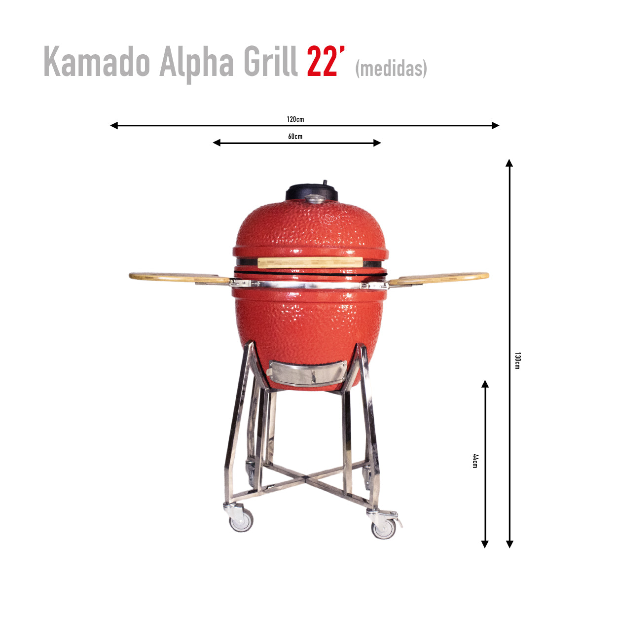 Kamado 22" Rojo